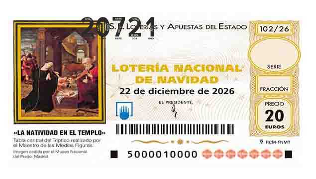 Décimo 20721 del sorteo 102-22/12/2026 Navidad