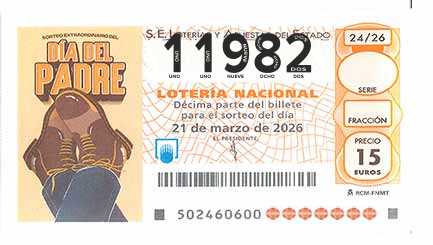 Décimo 11982 del sorteo 24-21/03/2026 Sábado