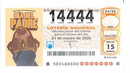Décimo 14444 del sorteo 24-21/03/2026 Sábado
