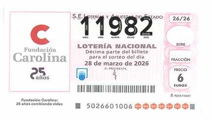 Décimo 11982 del sorteo 26-28/03/2026 Sábado
