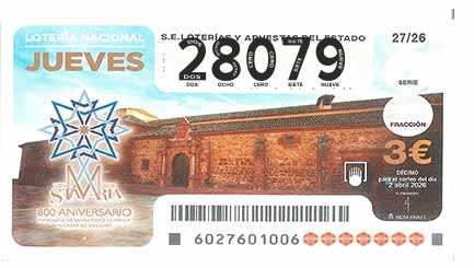 Décimo 28079 del sorteo 27-02/04/2026 Jueves