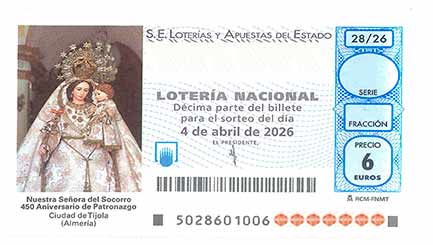 Décimo 76895 del sorteo 28-04/04/2026 Sábado