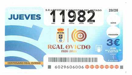 Décimo 11982 del sorteo 29-09/04/2026 Jueves