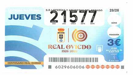 Décimo 21577 del sorteo 29-09/04/2026 Jueves