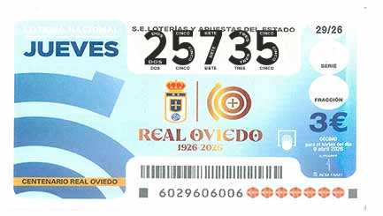 Décimo 25735 del sorteo 29-09/04/2026 Jueves
