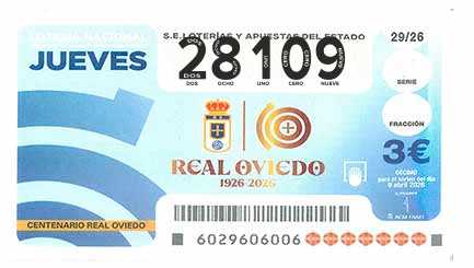 Décimo 28109 del sorteo 29-09/04/2026 Jueves