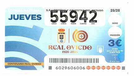 Décimo 55942 del sorteo 29-09/04/2026 Jueves