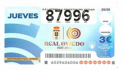 Décimo 87996 del sorteo 29-09/04/2026 Jueves