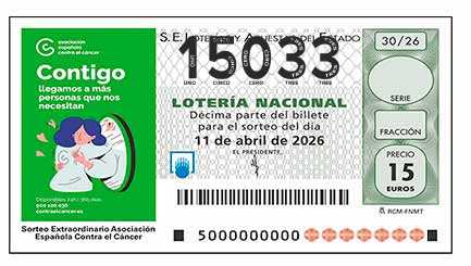 Décimo 15033 del sorteo 30-11/04/2026 Sábado