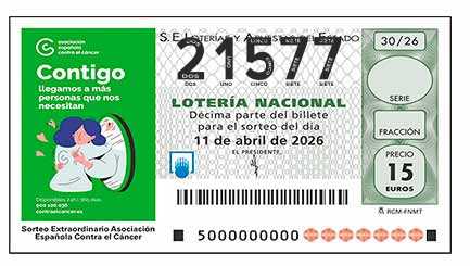 Décimo 21577 del sorteo 30-11/04/2026 Sábado