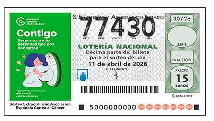 Décimo 77430 del sorteo 30-11/04/2026 Sábado