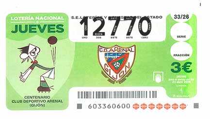 Décimo 12770 del sorteo 33-23/04/2026 Jueves