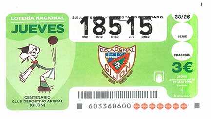 Décimo 18515 del sorteo 33-23/04/2026 Jueves