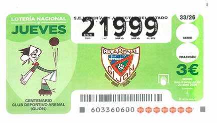 Décimo 21999 del sorteo 33-23/04/2026 Jueves