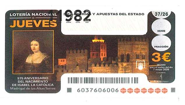 Décimo 11982 del sorteo 37-07/05/2026 Jueves