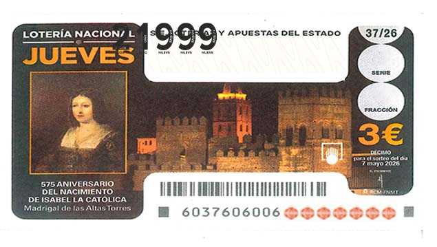 Décimo 21999 del sorteo 37-07/05/2026 Jueves