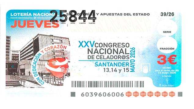 Décimo 25844 del sorteo 39-14/05/2026 Jueves