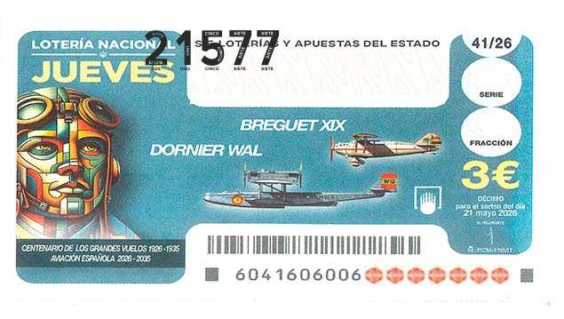 Décimo 21577 del sorteo 41-21/05/2026 Jueves