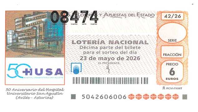 Décimo 08474 del sorteo 42-23/05/2026 Sábado