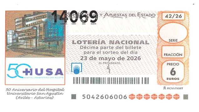 Décimo 14069 del sorteo 42-23/05/2026 Sábado