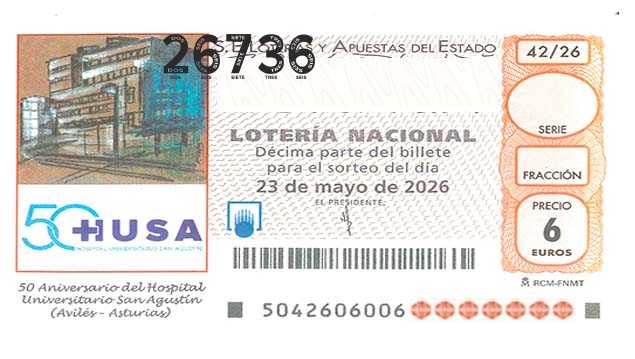 Décimo 26736 del sorteo 42-23/05/2026 Sábado