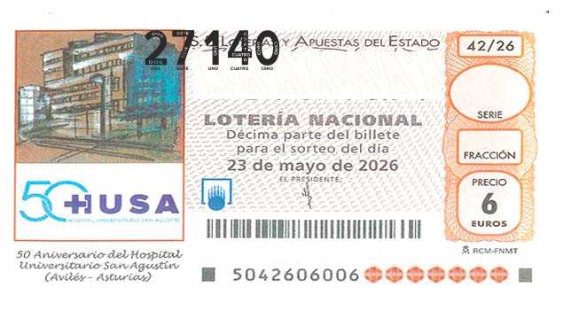 Décimo 27140 del sorteo 42-23/05/2026 Sábado
