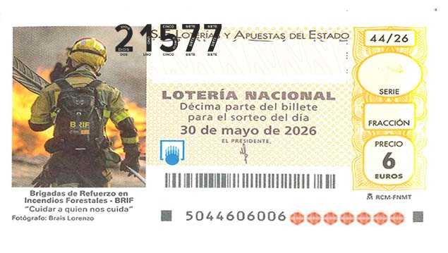 Décimo 21577 del sorteo 44-30/05/2026 Sábado