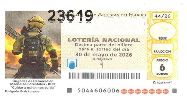 Décimo 23619 del sorteo 44-30/05/2026 Sábado