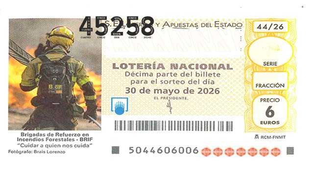 Décimo 45258 del sorteo 44-30/05/2026 Sábado