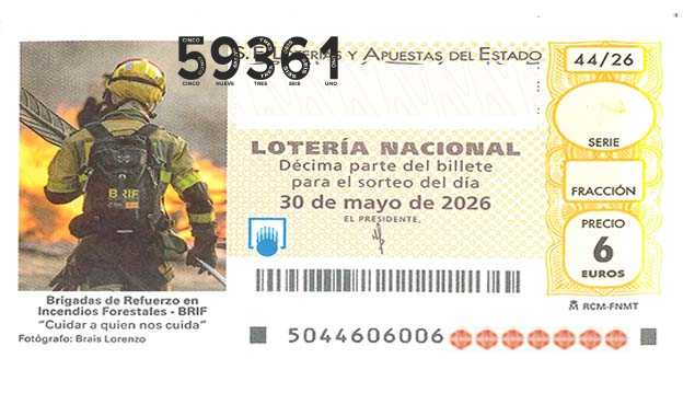 Décimo 59361 del sorteo 44-30/05/2026 Sábado