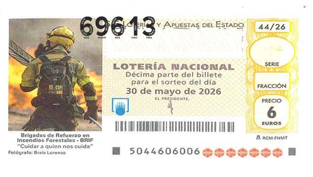 Décimo 69613 del sorteo 44-30/05/2026 Sábado