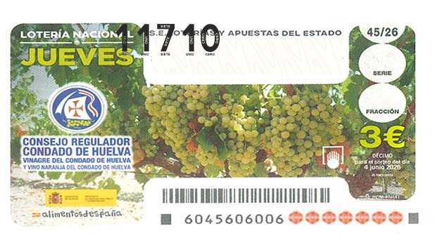 Décimo 11710 del sorteo 45-04/06/2026 Jueves