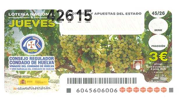 Décimo 42615 del sorteo 45-04/06/2026 Jueves