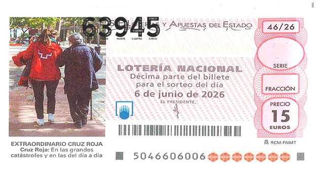 Décimo 63945 del sorteo 46-06/06/2026 Sábado