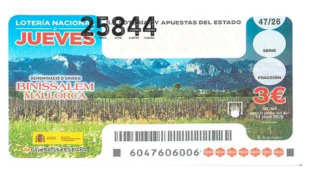 Décimo 25844 del sorteo 47-11/06/2026 Jueves