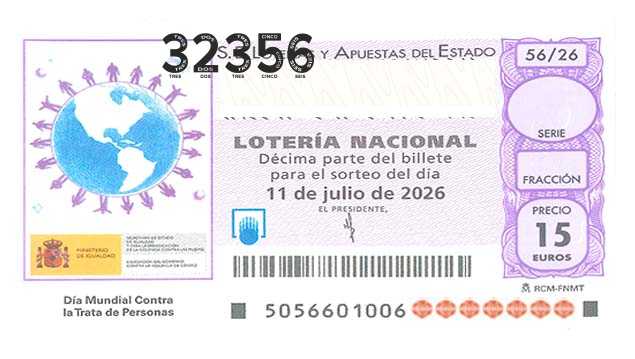 Décimo 32356 del sorteo 56-11/07/2026 Sábado