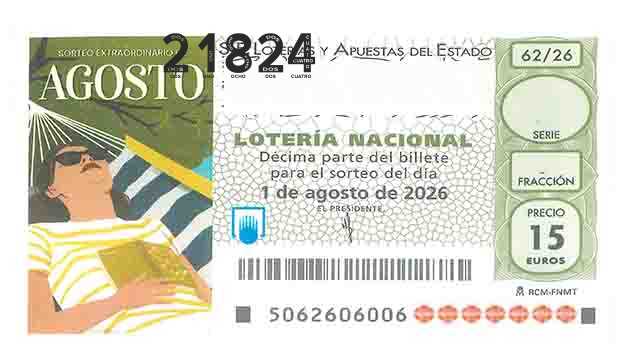 Décimo 21824 del sorteo 62-01/08/2026 Sábado