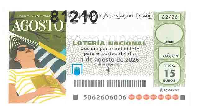 Décimo 81210 del sorteo 62-01/08/2026 Sábado