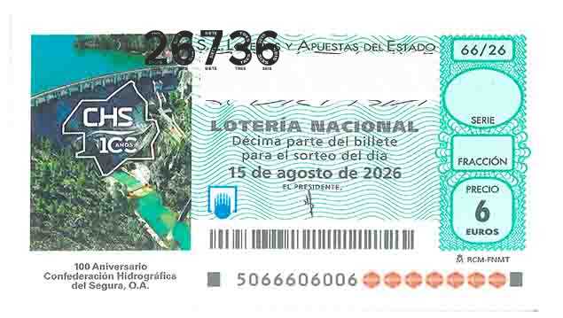 Décimo 26736 del sorteo 66-15/08/2026 Sábado