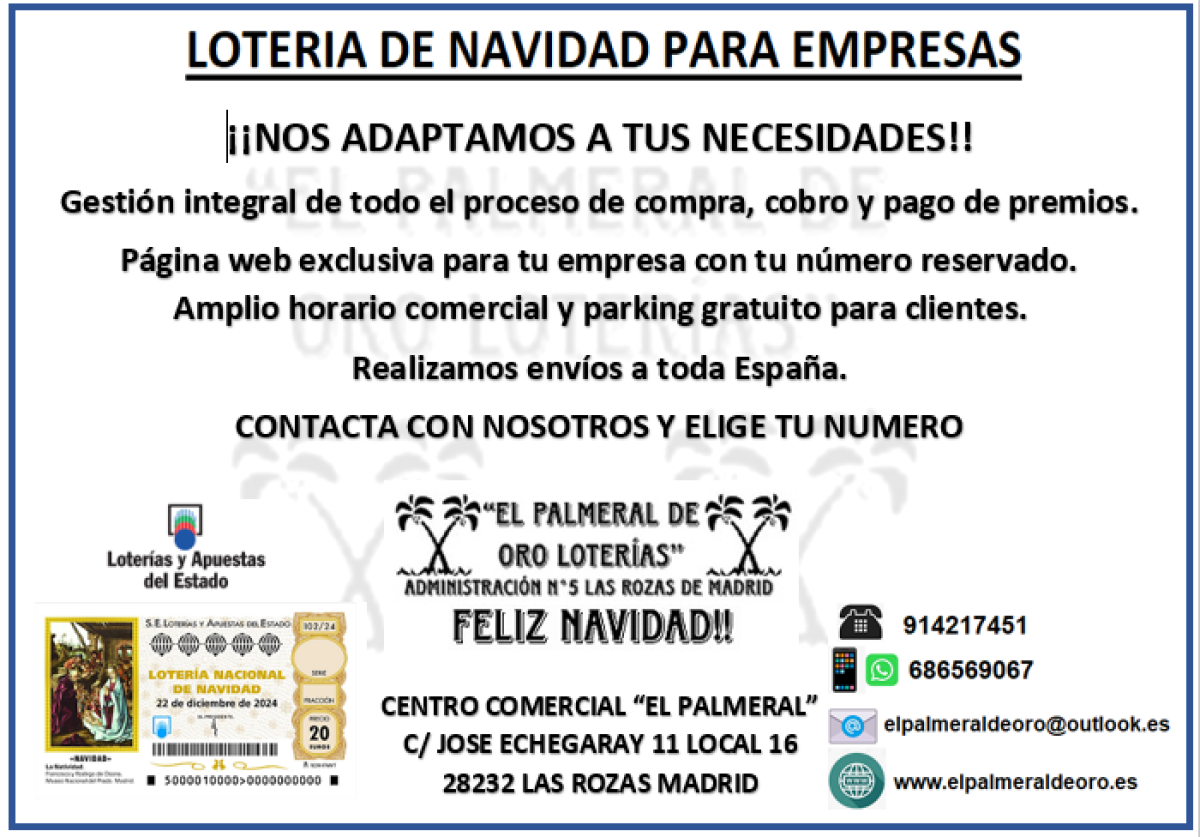    Imagen 1 para promocionar la tienda El Palmeral de Oro